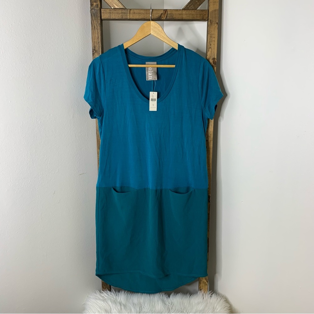 Anthropologie Dolan Teal Loren Short Sleeve Dress with Pockets Size S
